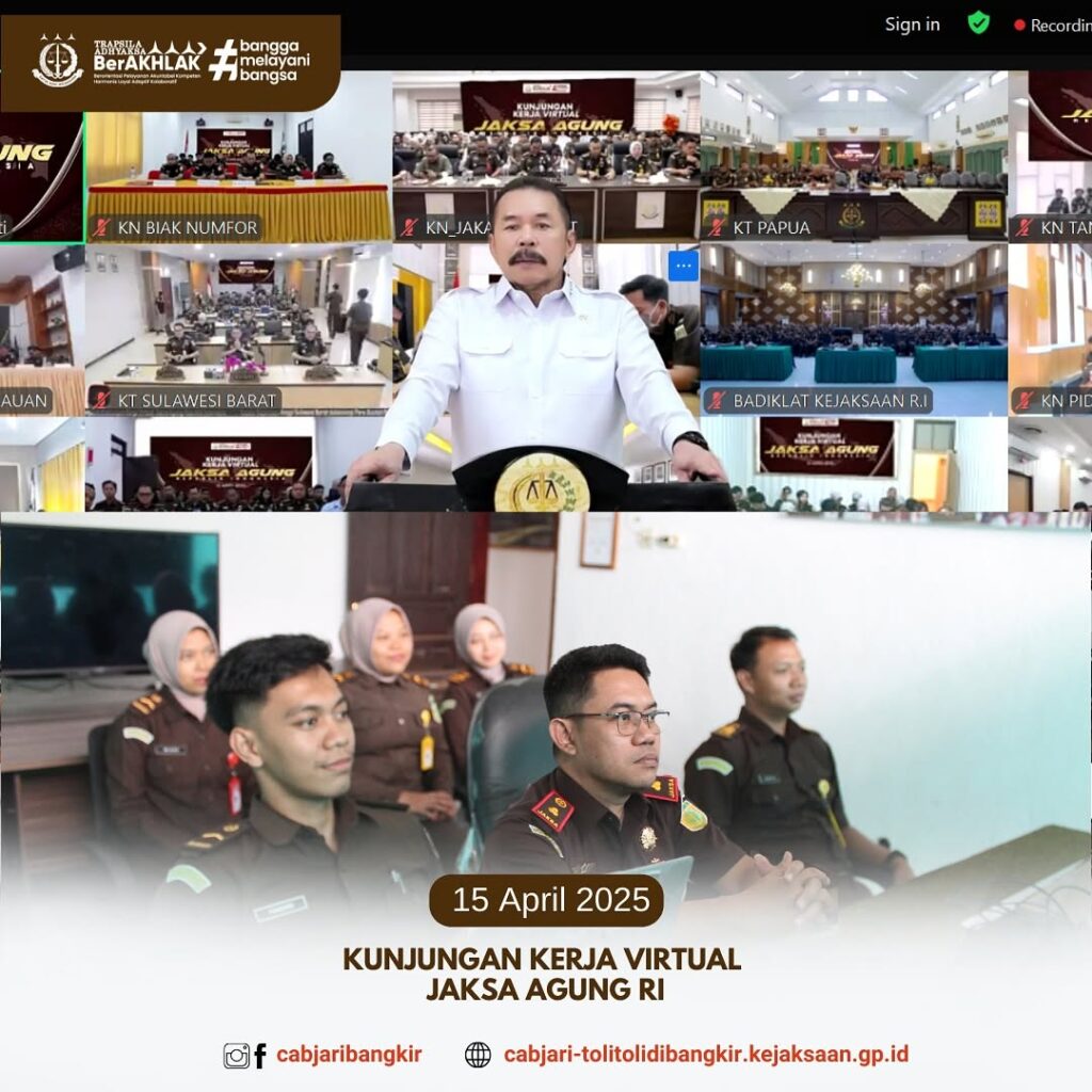 Kunjungan Kerja Virtual Jaksa Agung RI