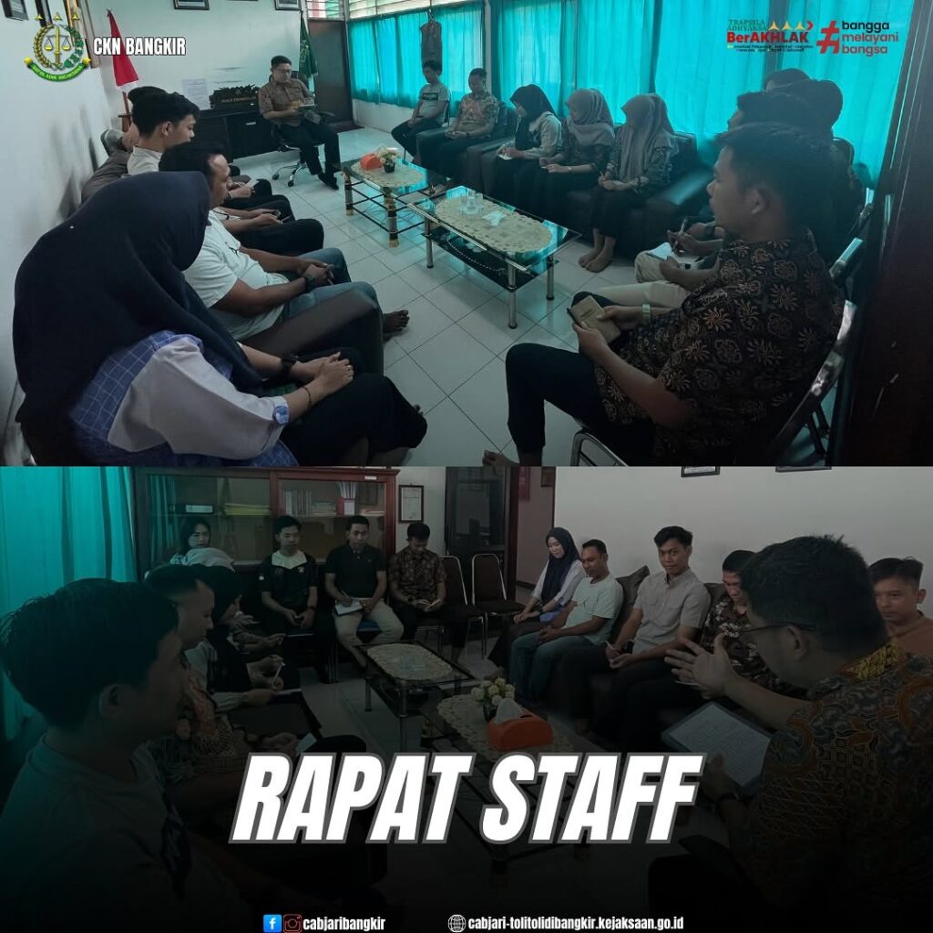Rapat Staf dan Evaluasi Kinerja bersama Kepala Cabang Kejaksaan Negeri Tolitoli di Bangkir