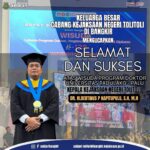 Selamat dan Sukses atas wisuda Kepala Kejari Tolitoli Dr. Albertinus P Napitupulu, S.H, M.H.