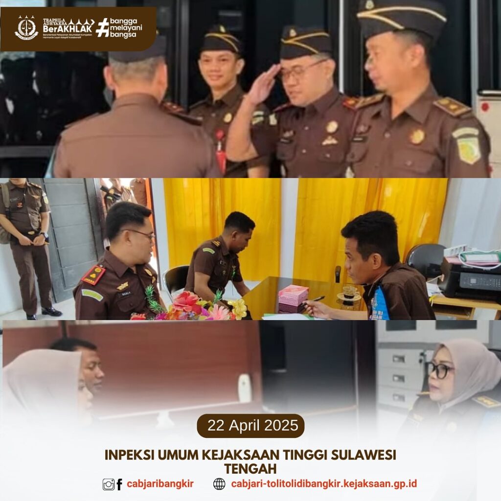 Kegiatan Inspeksi Umum Kejaksaan Tinggi Sulawesi Tengah bertempat di Kantor Kejaksaan Negeri Tolitoli