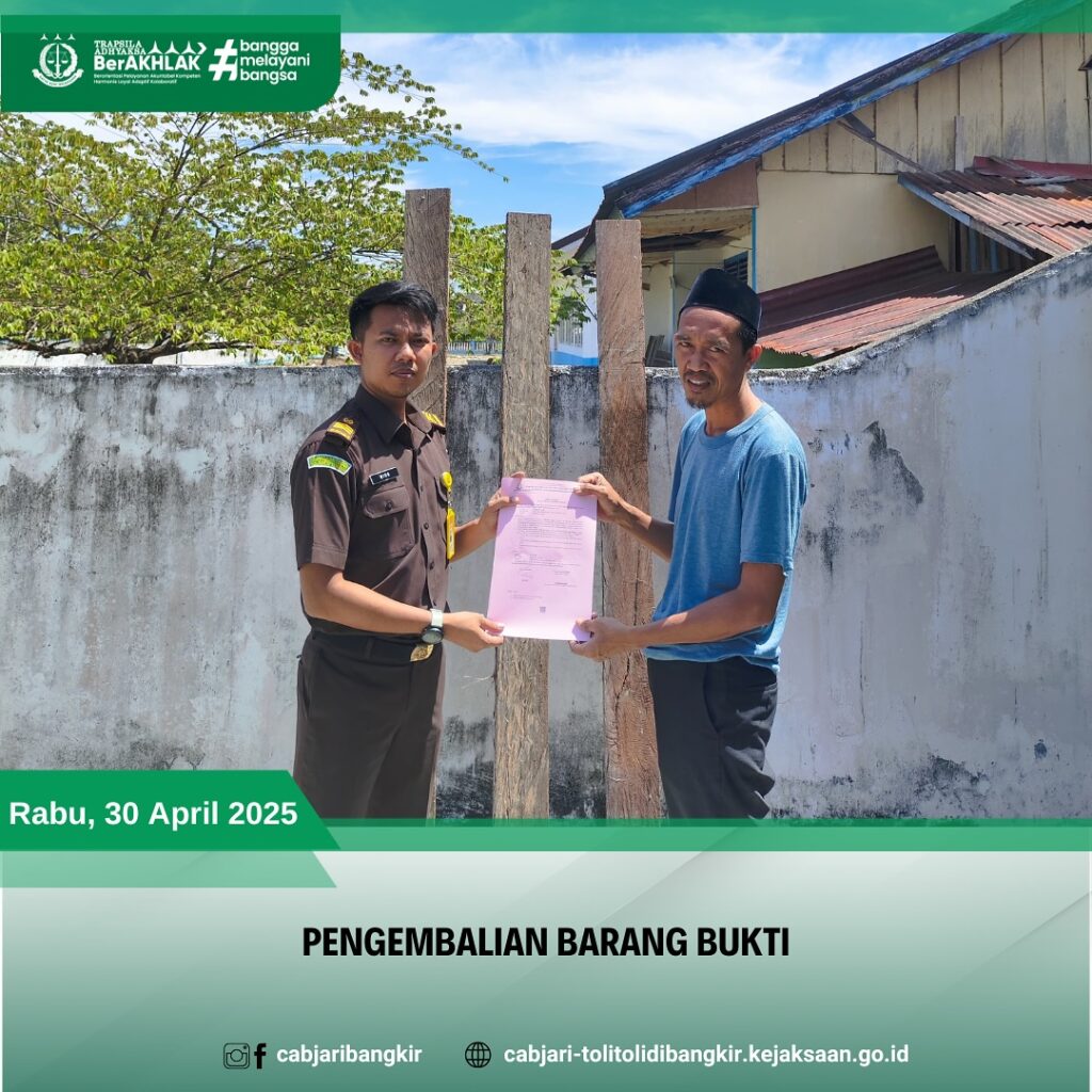 Pengembalian Barang Bukti berupa 3 (tiga) buah Kayu Balok